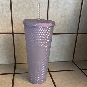 Purple Studded Tumbler with Straw